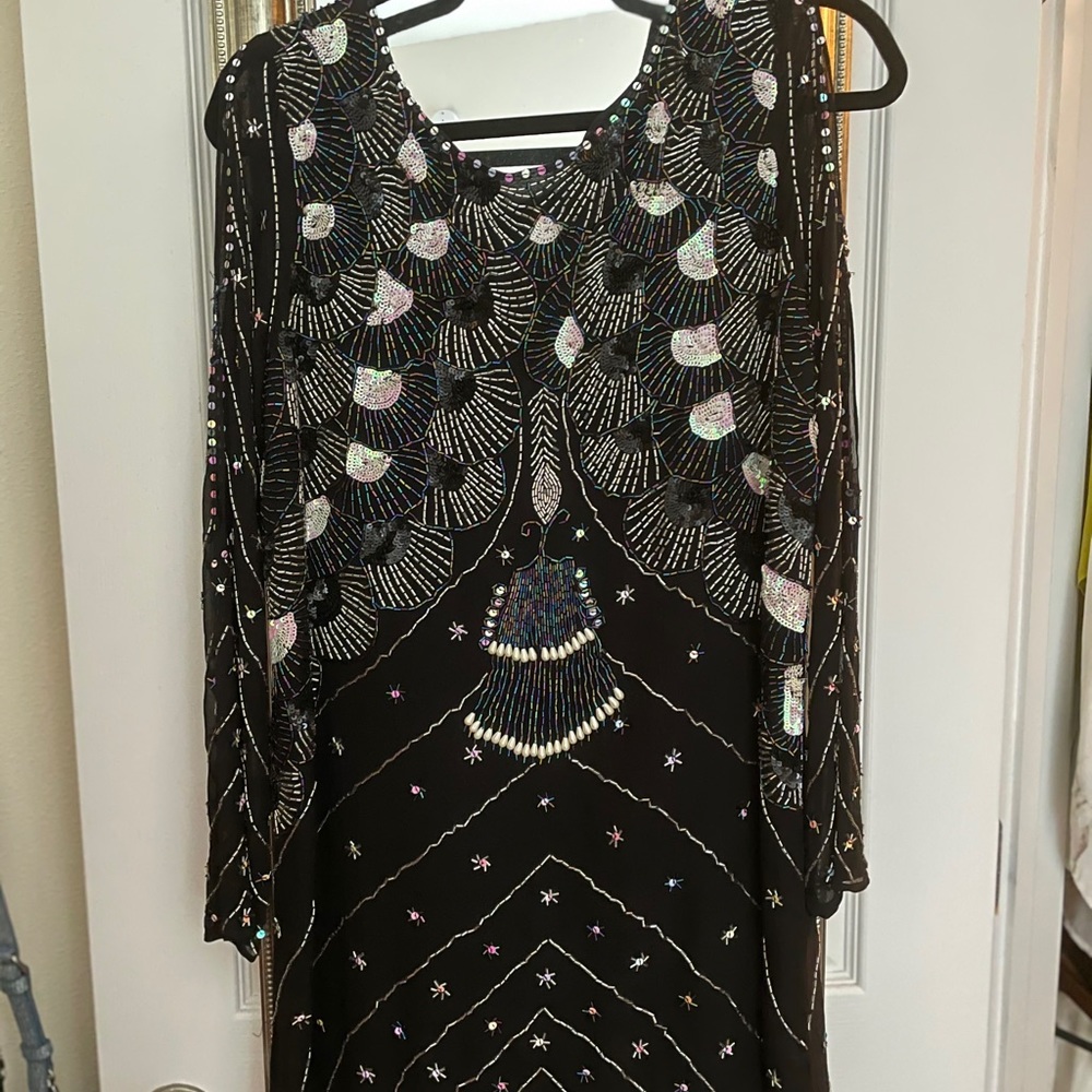 Fully beaded Art Deco inspired mini dress